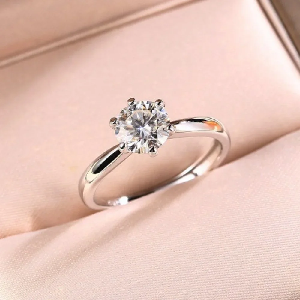 Certified 2ct. t.w. Moissanite Diamond Solitaire Engagement Ring NEW